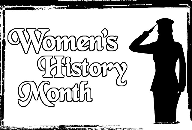 Women's History Month is commemorated each March and celebrates contributions women have made throughout history and in contemporary society. (Defense Media Activity graphic by Jaiden Green)